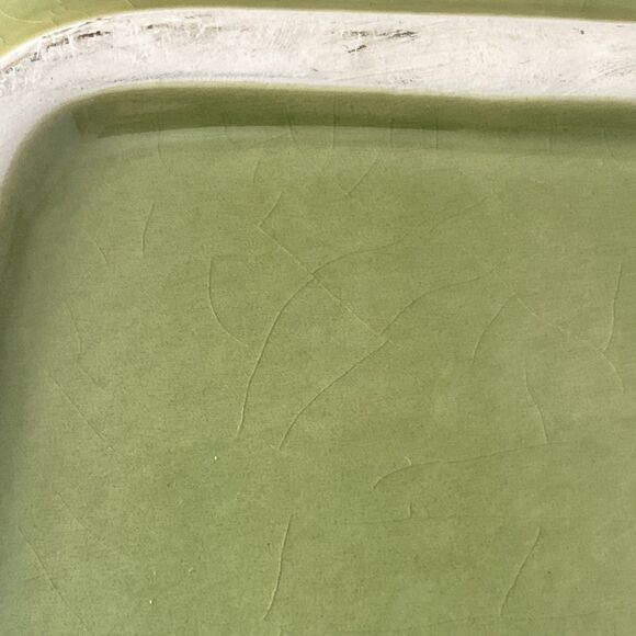 Bordallo Pinheiro Asparagus Plate Vtg Green Serving Tray Platter Portugal 12" - Picture 5 of 8